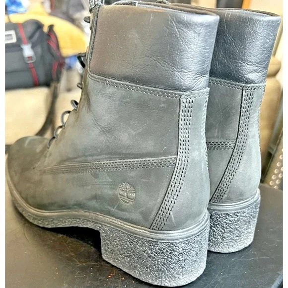 Timberland Women's Brinda Lace-Up Boot Size 9 Black Nubuck Leather (A3660) - Picture 4 of 11